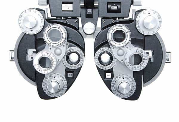 tulsa eye exam using a phoropter