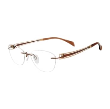 Charmant Line Art Eyeglasses XL2020 XL/2020 GW Gold/White Optical Frame 50mm 
